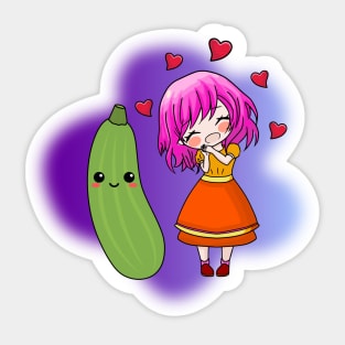 Just A Girl Who Loves Pickles Cute Kawaii Cucumber Sticker
